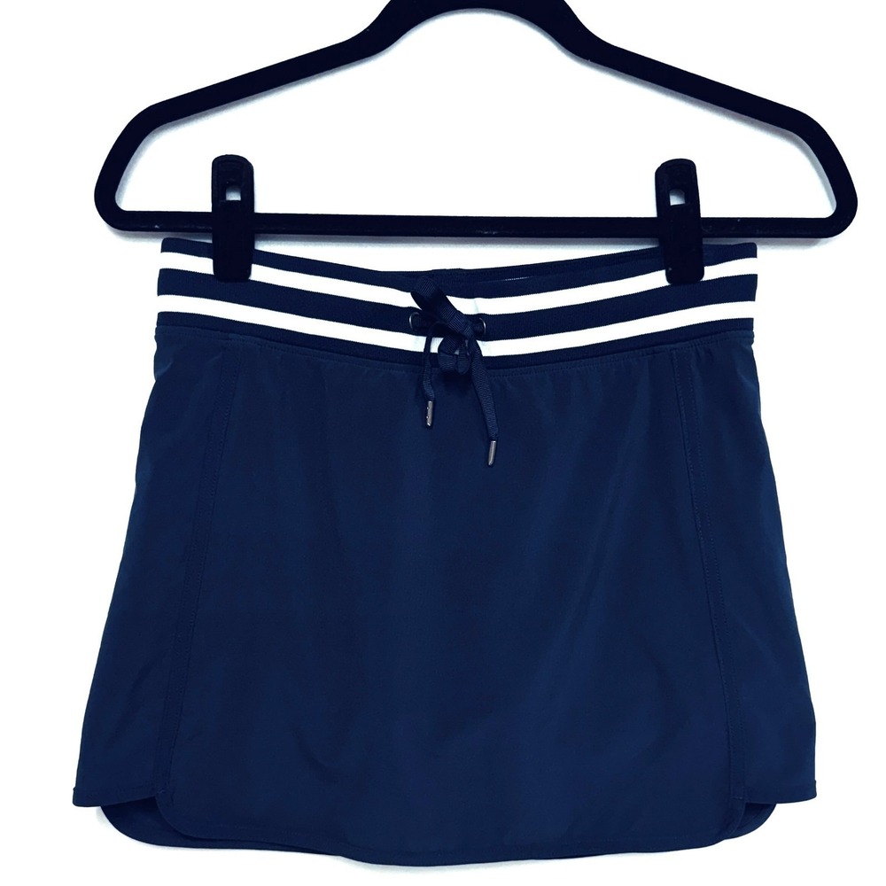 Athleta Sonara Skort Size 2, Navy & White Pockets Drawstring Sporty Golf Tennis